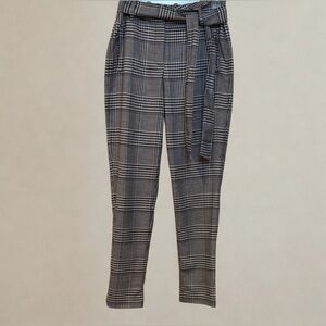 Size 0 Halogen Plaid Women's Pants with Belt